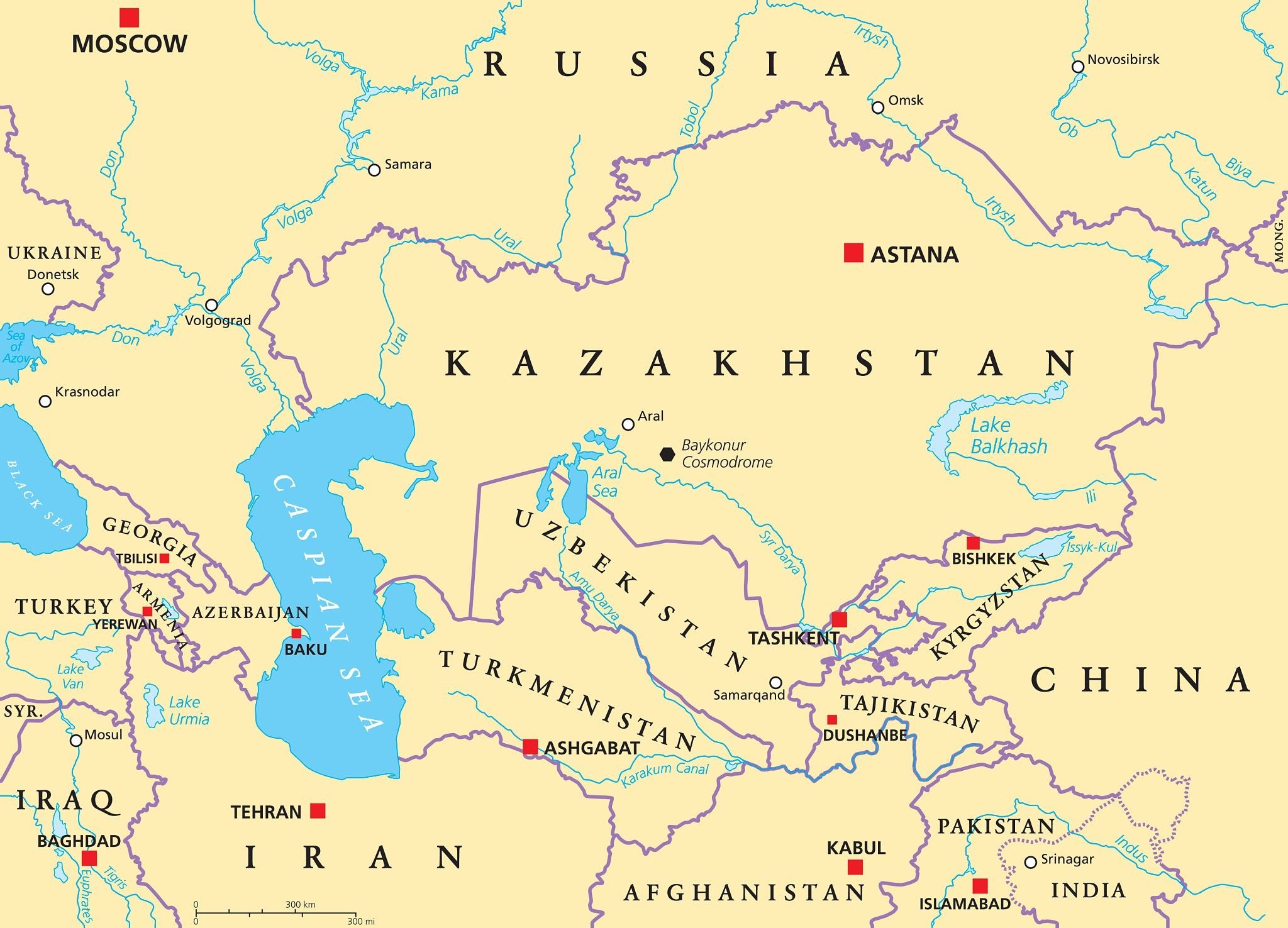 رودخانه آمودریا در آسیای مرکزی